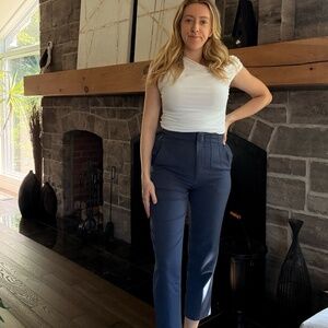 Zara Navy Blue Tapered Dress Pants – Classic Workwear Staple